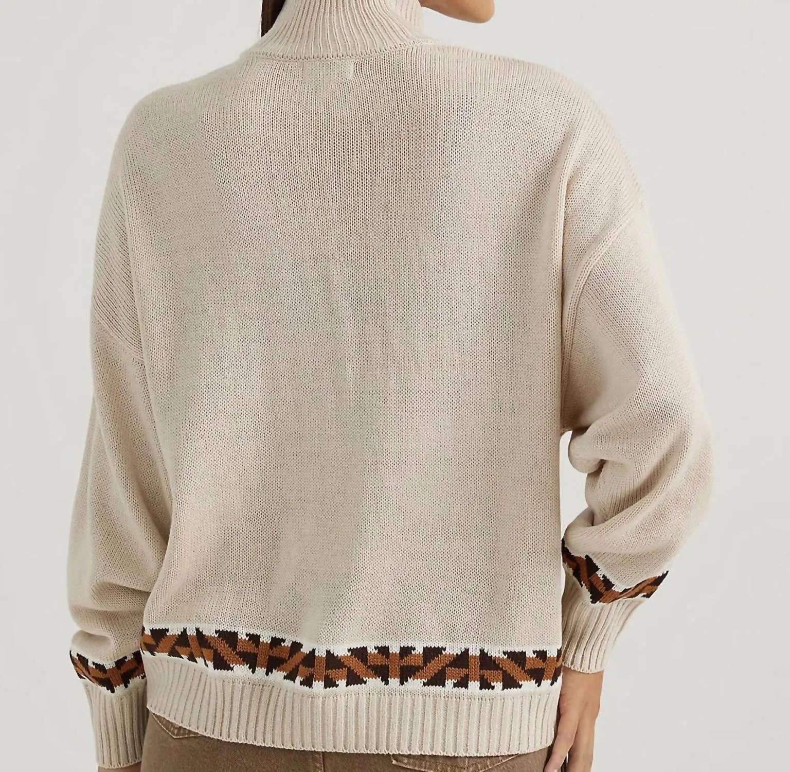 Wrangler - Retro Western Vintage Quarter Zip Relaxed Sweater