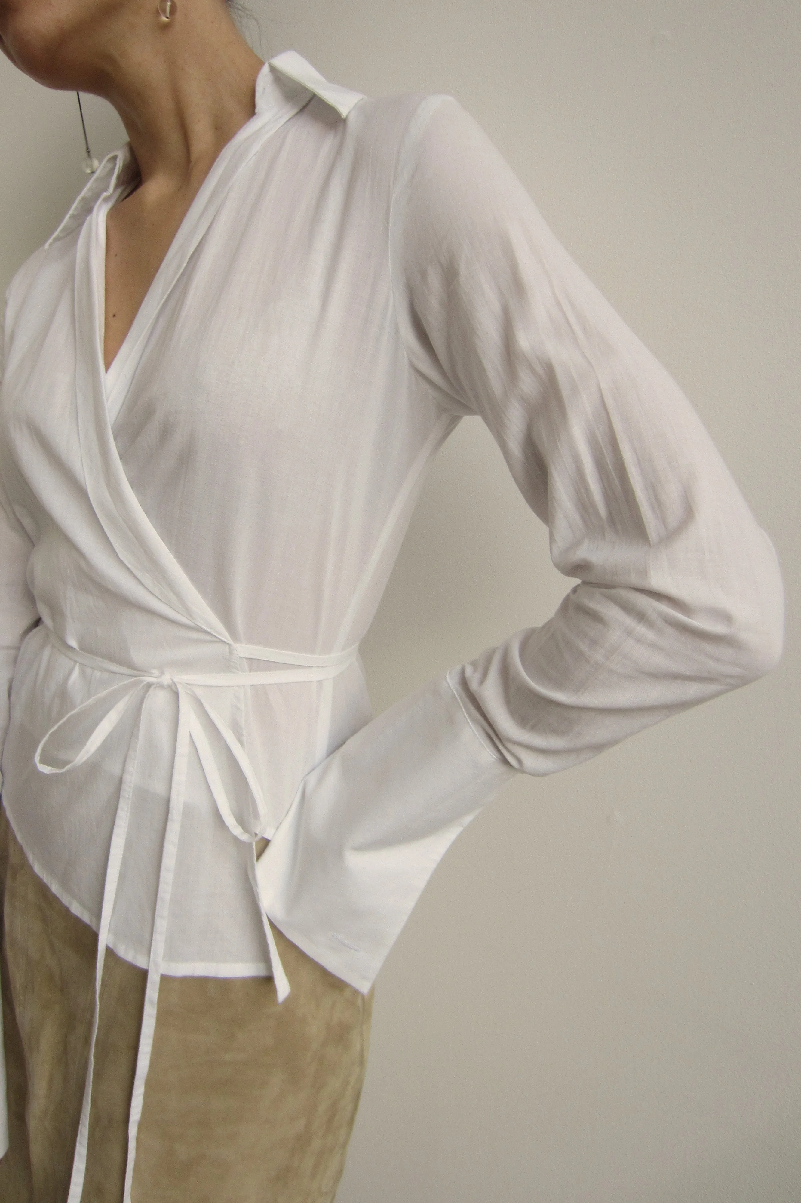 Wraparound Cotton Shirt