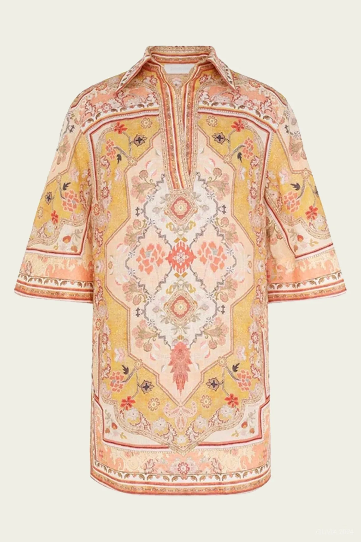 Wylie Tunic Dress in Mustard Multi