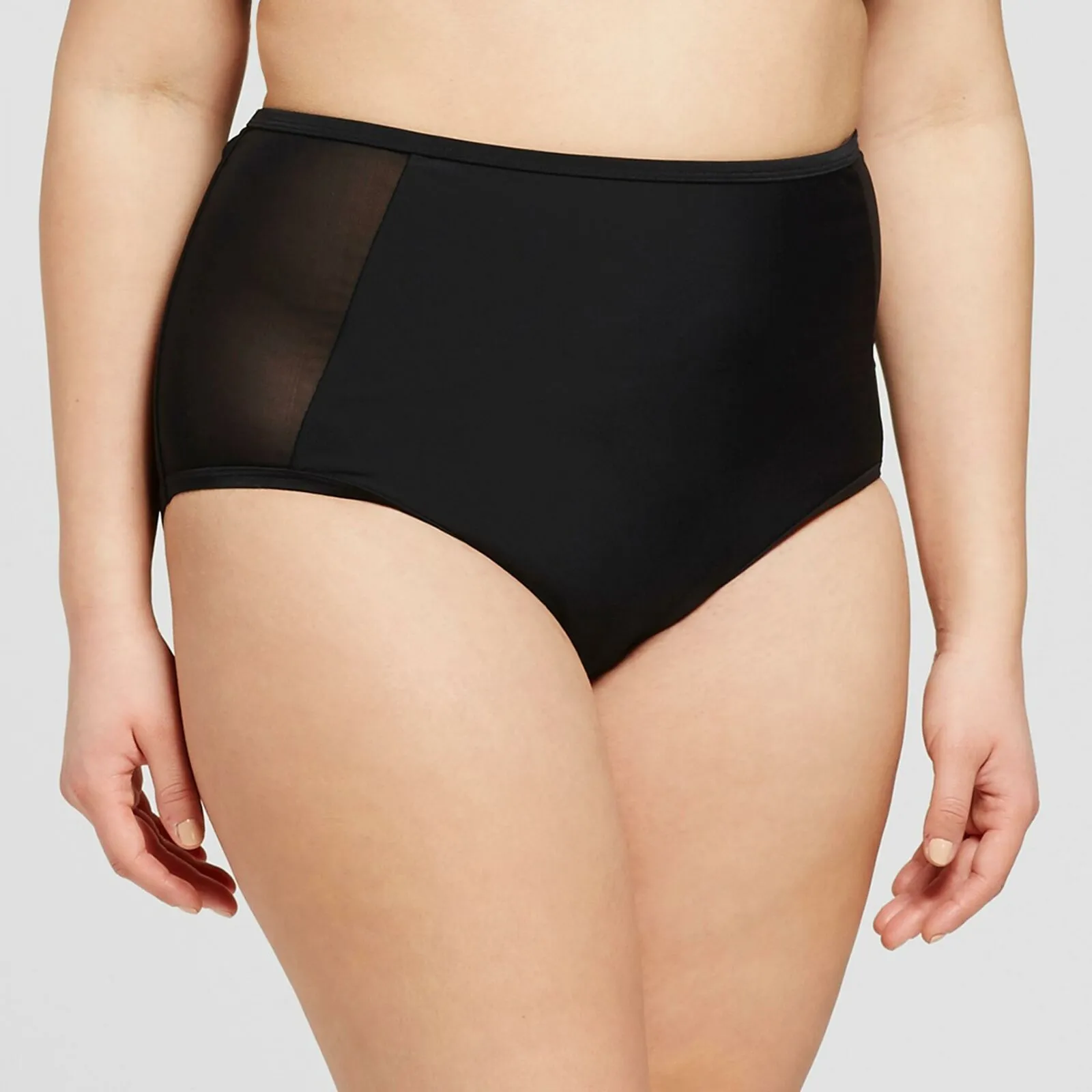 Xhilaration Women's Plus Size Mesh High Waist Bikini Bottom