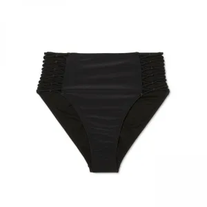 Xhilaration Women's Strappy Knotted High Waist Cheeky Bikini Bottom