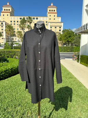 Yacco Maricard Diagonal Pintuck Tunic in Black