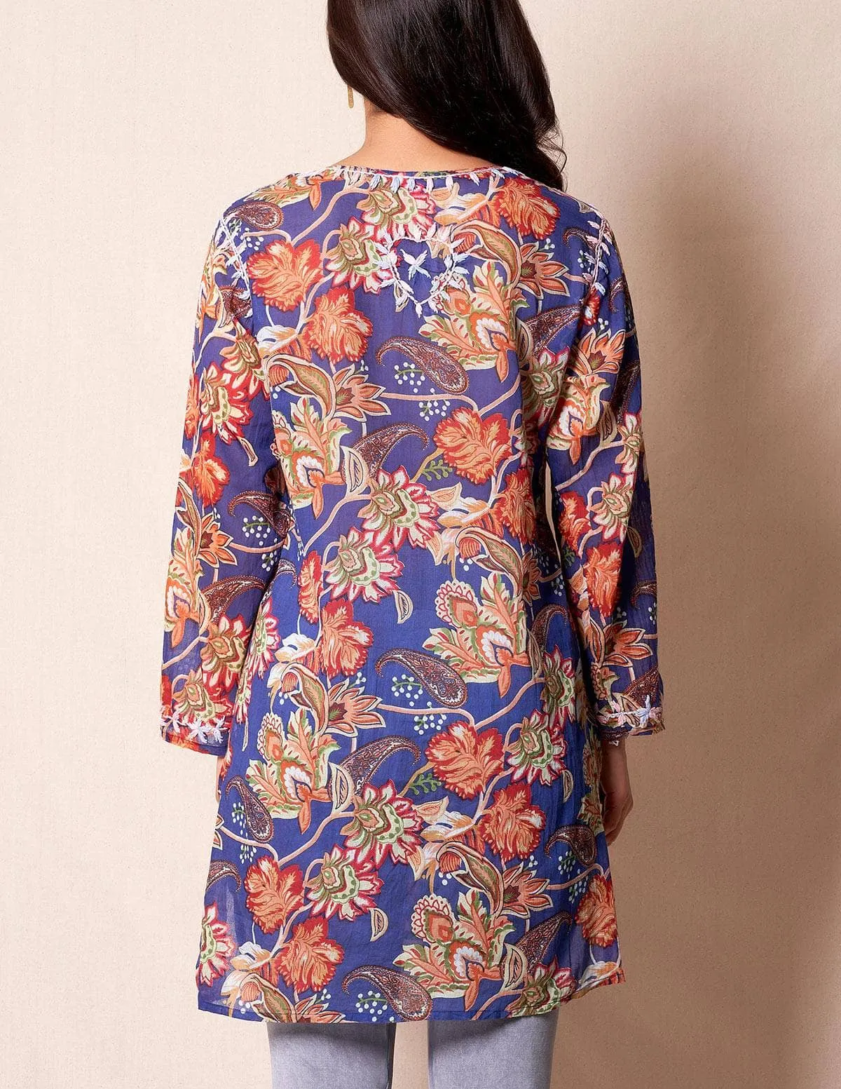 Zarah Cotton Tunic -  Indigo Garden
