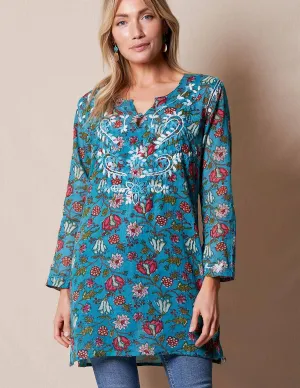 Zarah Cotton Tunic - Turquoise